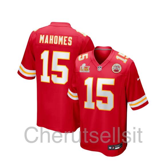 New Men’s Patrick Mahomes Chiefs SB LIX Participant Patch Game Jersey – Size L